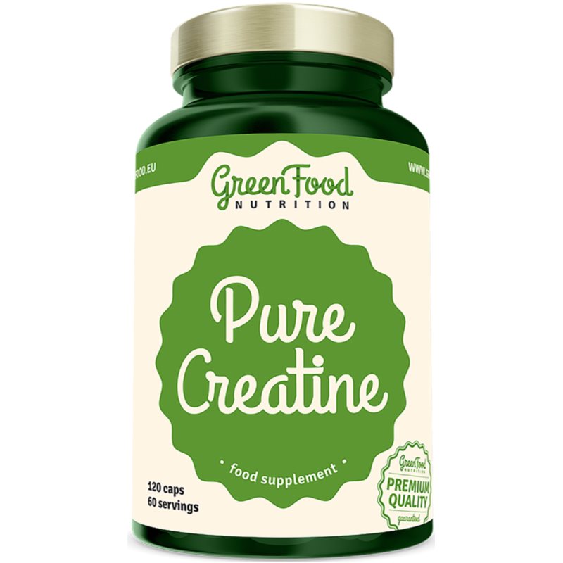 GreenFood Nutrition Pure Creatine podpora sportovního výkonu 120 cps