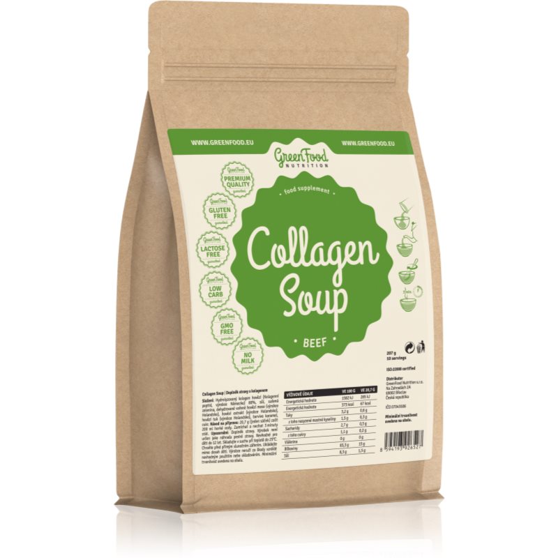 GreenFood Nutrition Collagen Soup Beef instantná polievka s kolagénom 207 g
