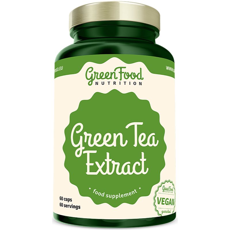 GreenFood Nutrition Green Tea Extract výživový doplnok na detoxikáciu organizmu a podporu imunity 60 cps