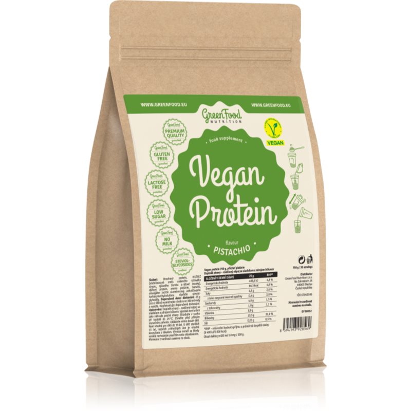 GreenFood Nutrition Vegan Protein Pistachio 750 g koupíte na Notino.cz