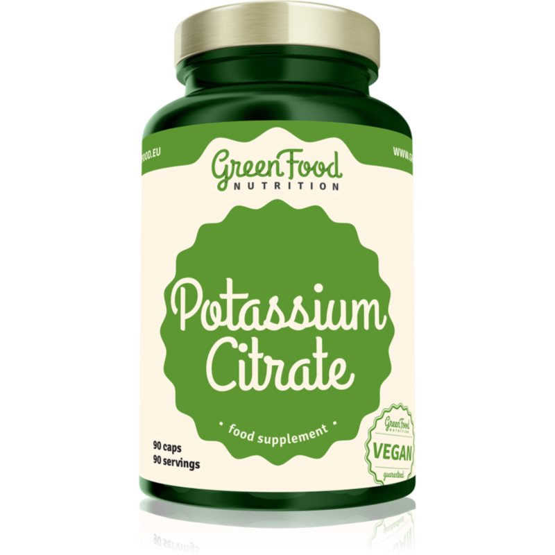 GreenFood Nutrition Potassium Citrate kapsuly pre normálnu činnosť nervovej sústavy 90 cps