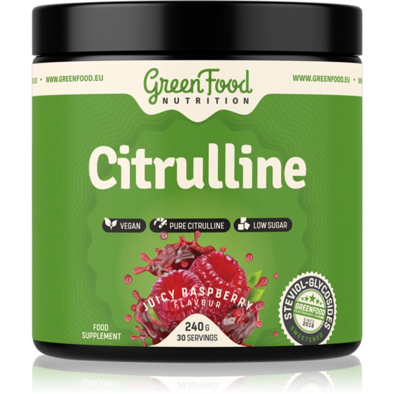 GreenFood Nutrition Citrulline podpora sportovního výkonu příchuť Juicy Raspberry 240 g