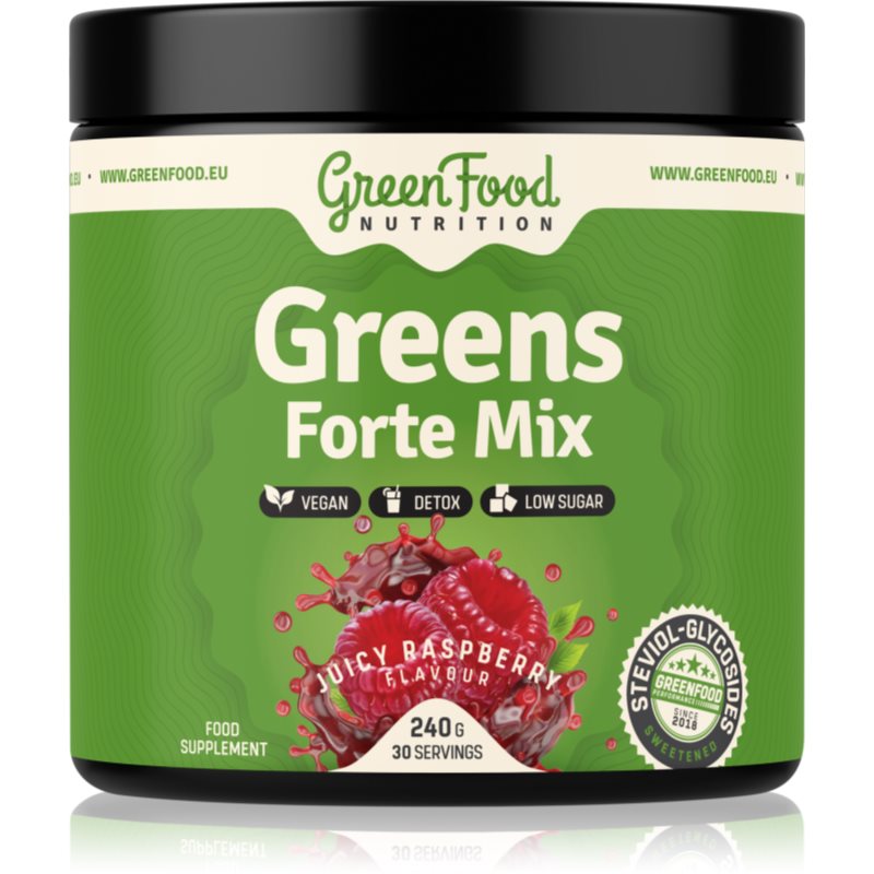 GreenFood Nutrition Greens Forte Mix juicy raspberry 240 g koupíte na Notino.cz