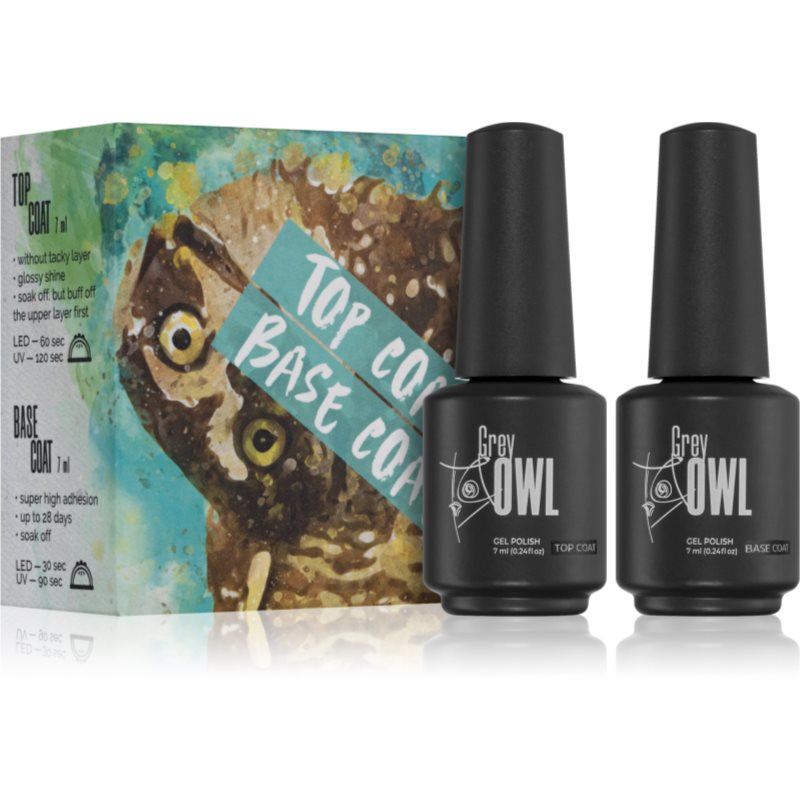 Grey Owl GO Top & Base Basis - und Decklack für die Fingernägel (Verwendung mit einer UV/LED-Lampe)
