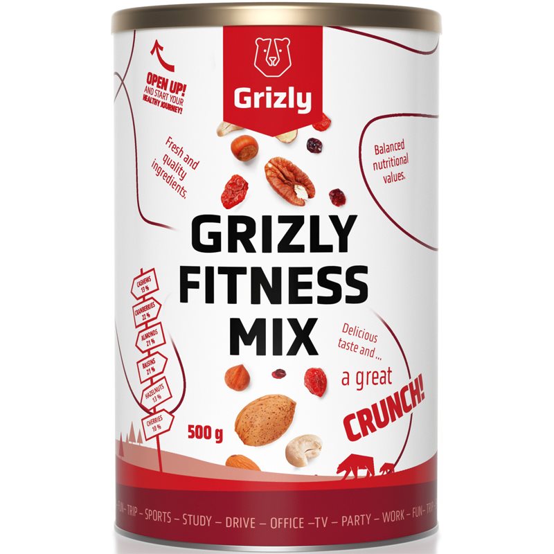 Grizly Fitness směs směs ořechů a sušených plodů 500 g