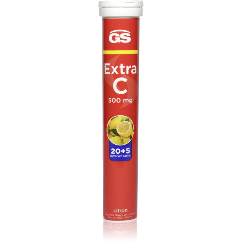 GS Extra C 500 mg šumivé tablety na podporu imunity, zníženie miery únavy a vyčerpania príchuť Lemon 25 tbl kúpite na Notino.sk