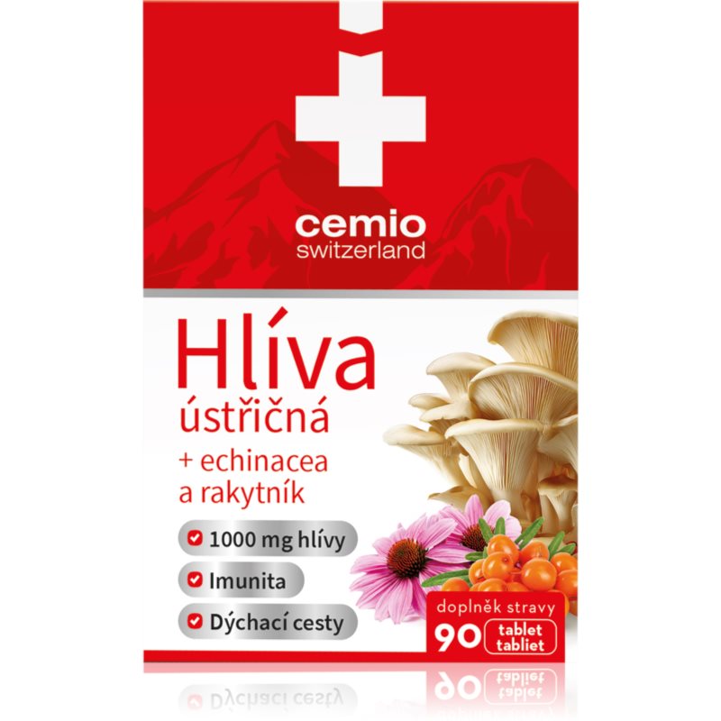 Cemio Hlíva ústřičná   echinacea a rakytník tablety pro podporu imunitního systému 90 tbl