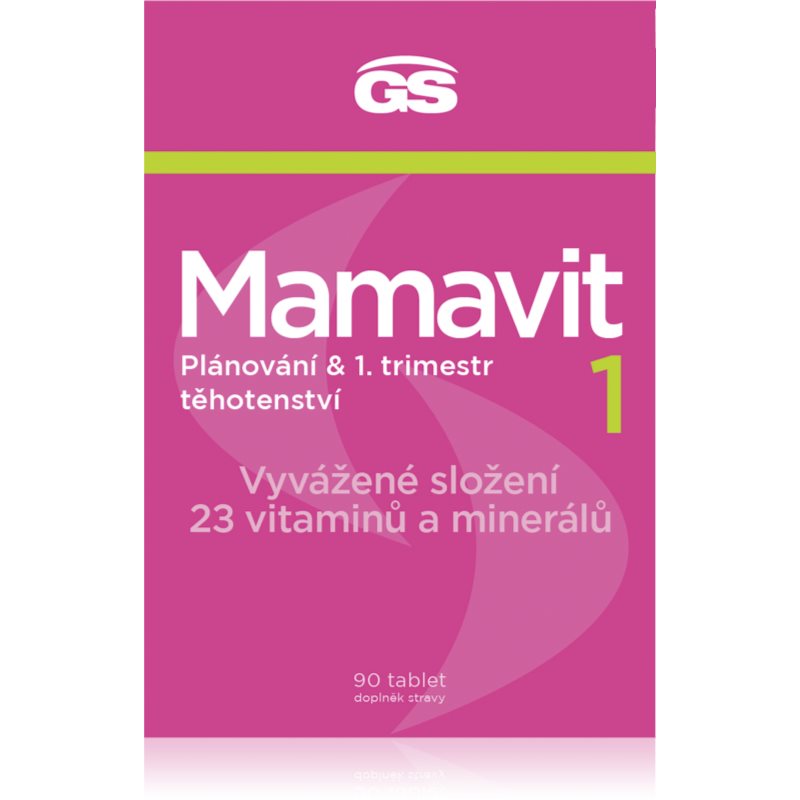 GS Mamavit 1 Plánování a 1. trimestr tablety pre ženy tehotné, dojčiace alebo plánujúce tehotenstvo 90 tbl kúpite na Notino.sk