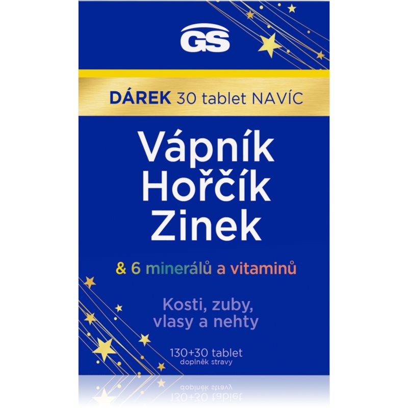 GS Vápnik, Horčík, Zinok tablety na podporu zdravia kostí a zubov 160 tbl
