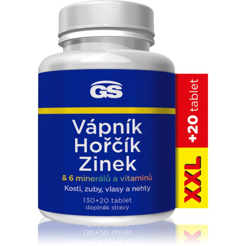 GS Vápník, hořčík, zinek XXL 130+20 tablet