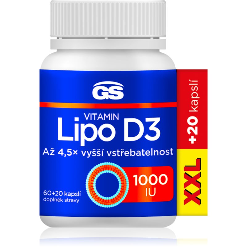 GS Vitamin Lipo D3 1000 IU XXL 60+20 kapslí