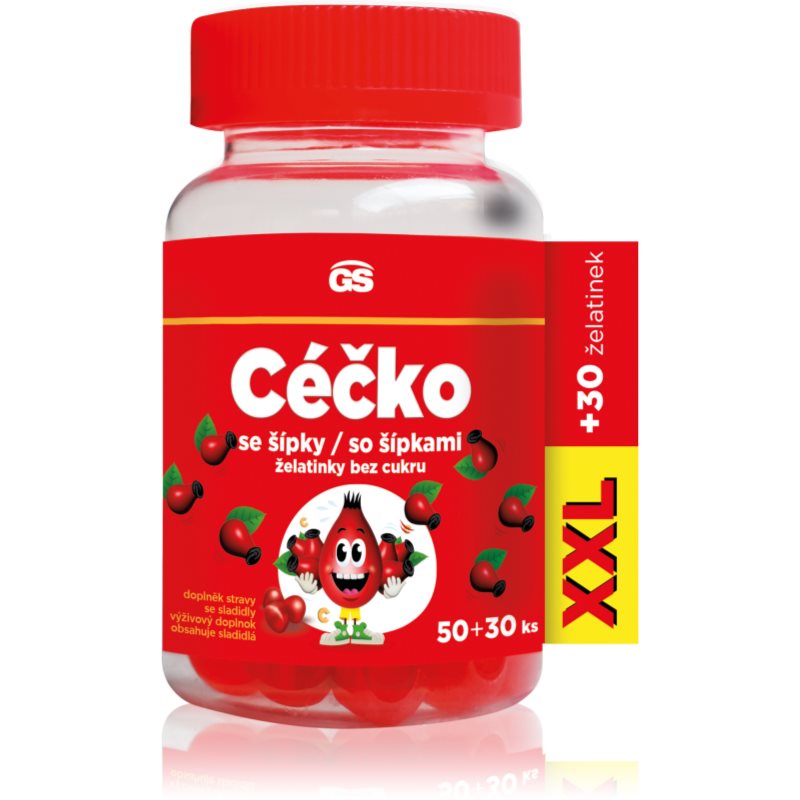 GS Céčko se šípky želatinky bez cukru XXL 50+30 ks