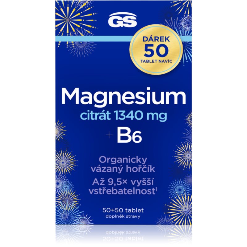 GS Magnesium citrát 1340mg+B6 tbl.50+50 dárek