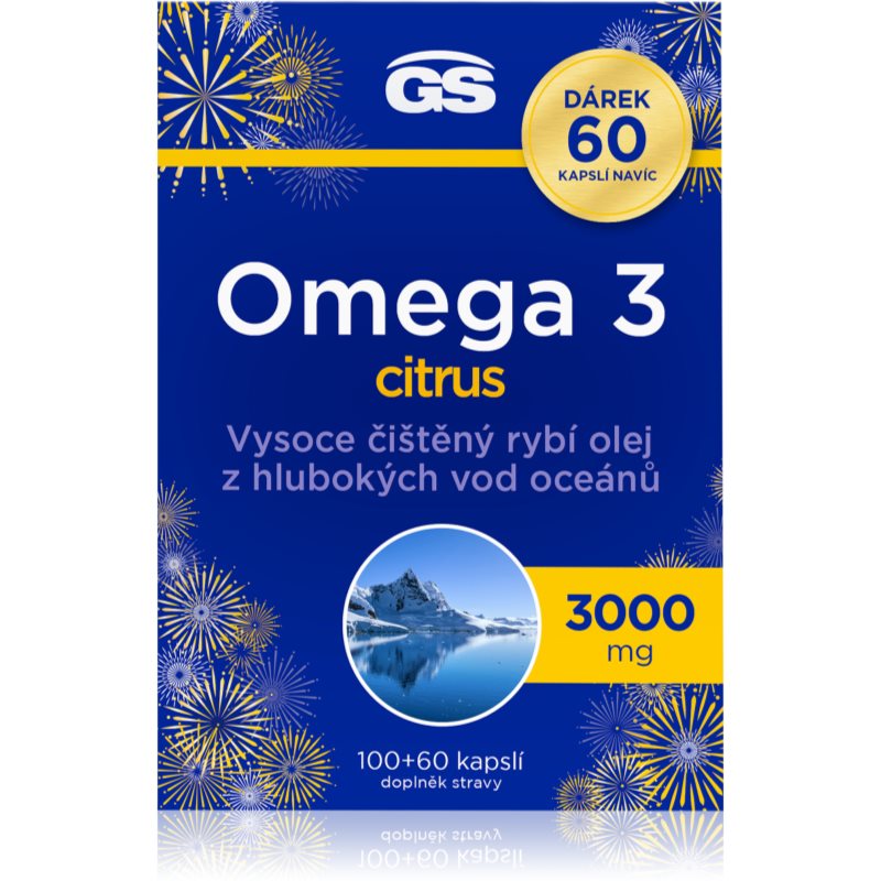 GS Omega 3 citrus 3000mg cps.100+60 dárek