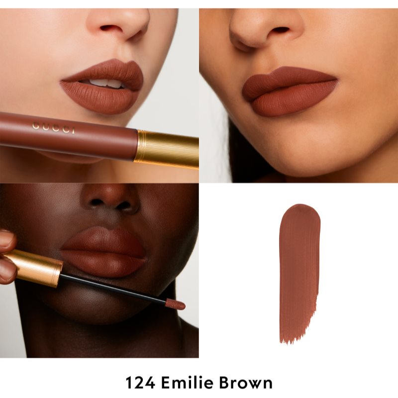 Gucci Gucci Beauty Rouge à Lèvres Matte Lipstick matná tekutá rtěnka odstín 124 Emily Brown 6.5 ml (obrázek 4)