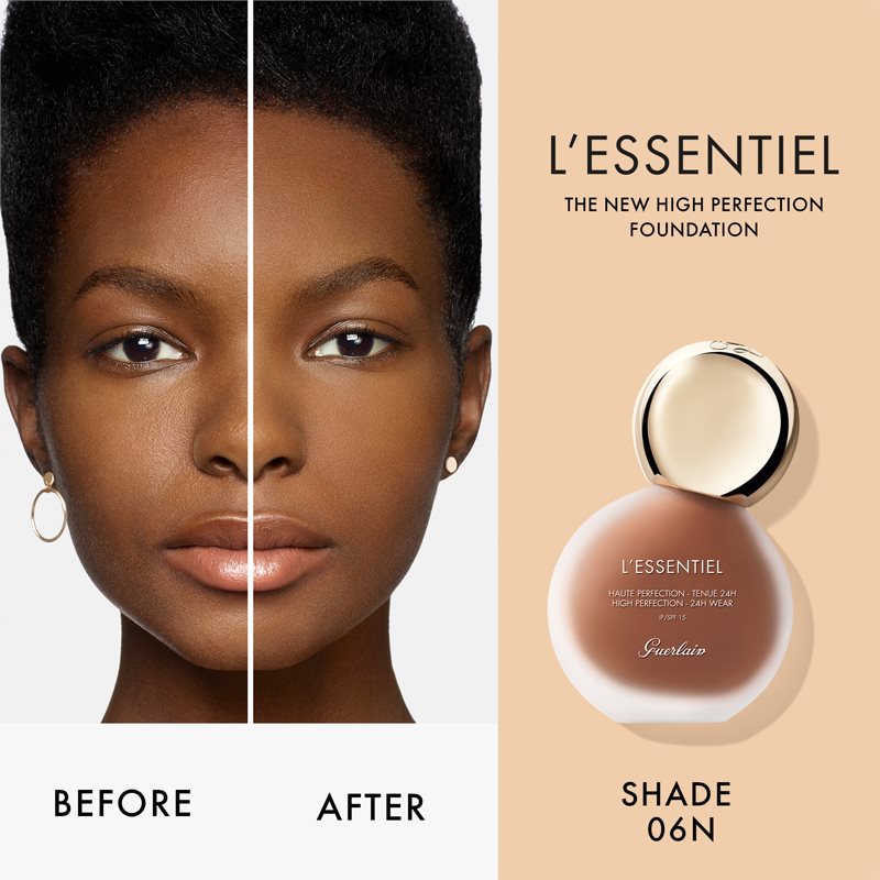 GUERLAIN L’Essentiel High Perfection Foundation Long-lasting Mattifying Foundation SPF 15 Shade 06C Very Deep Cool 30 Ml