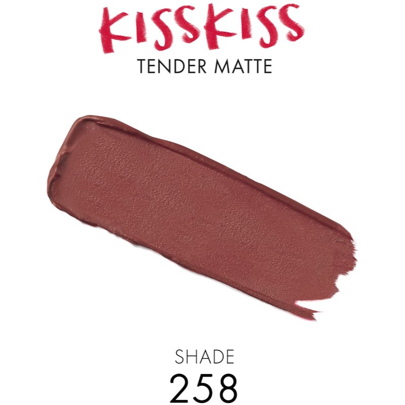 GUERLAIN KissKiss Tender Matte Ultra Matt Long-lasting Lipstick Shade 258 Lovely Nude 3.5 G
