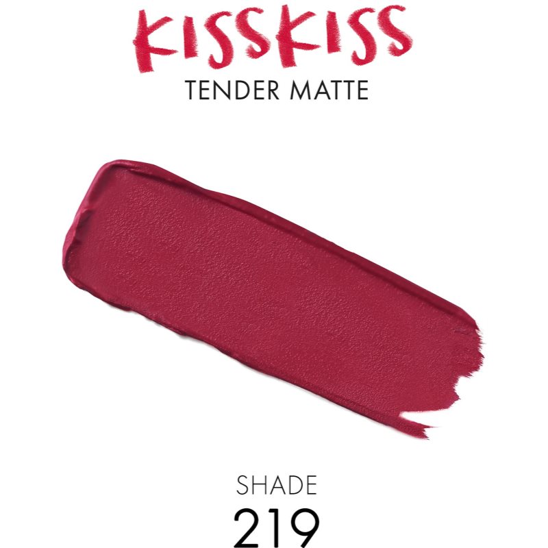 GUERLAIN KissKiss Tender Matte стійка губна помада з матовим ефектом відтінок 219 Tender Rose 3.5 гр