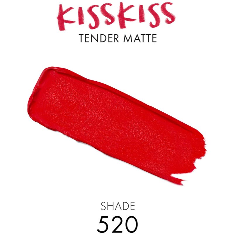 GUERLAIN KissKiss Tender Matte стійка губна помада з матовим ефектом відтінок 520 Sexy Coral 3.5 гр