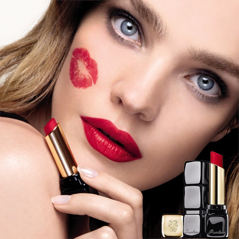 GUERLAIN KissKiss Tender Matte Ultra Matt Long-lasting Lipstick Shade 770 Desire Red 3.5 G