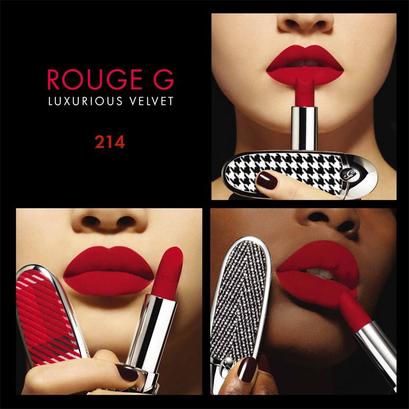 GUERLAIN Rouge G De Guerlain Luxury Lipstick Shade 214 Flame Red Velvet 3,5 G