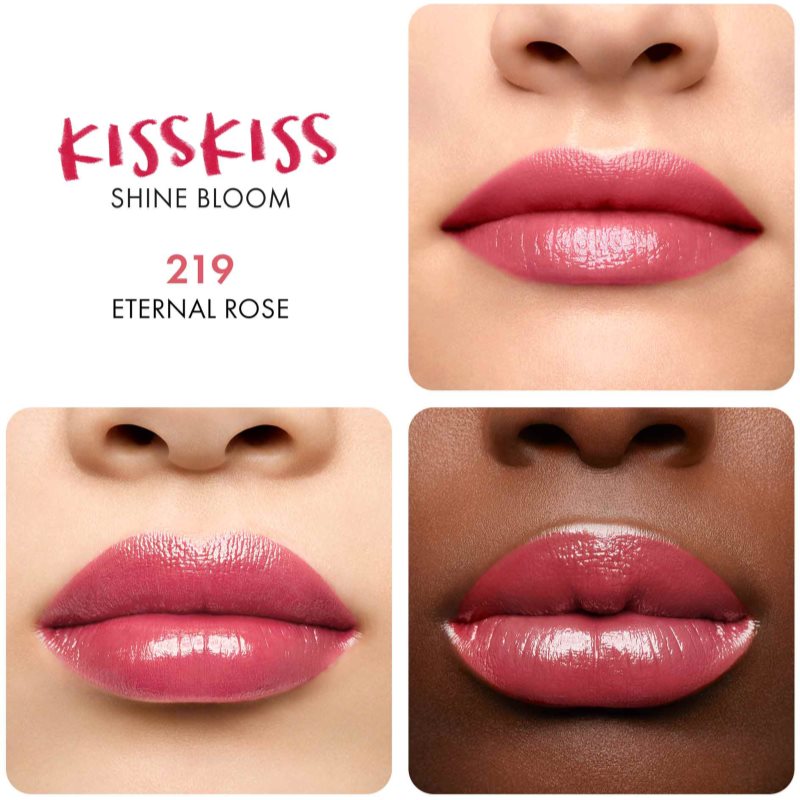GUERLAIN KissKiss Shine Bloom Gloss Lipstick Shade 219 Eternal Rose 3,5 G