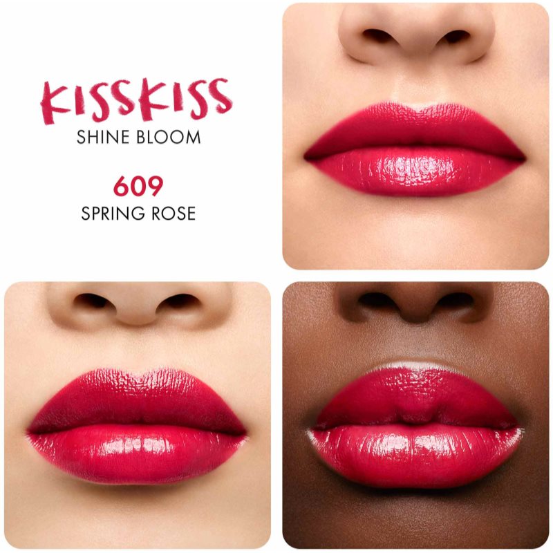 GUERLAIN KissKiss Shine Bloom Gloss Lipstick Shade 609 Spring Rose 3,5 G