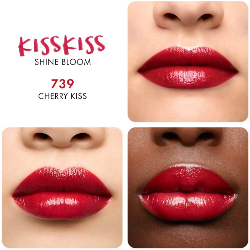 GUERLAIN KissKiss Shine Bloom блискуча помада відтінок 739 Cherry Kiss 3,5 гр