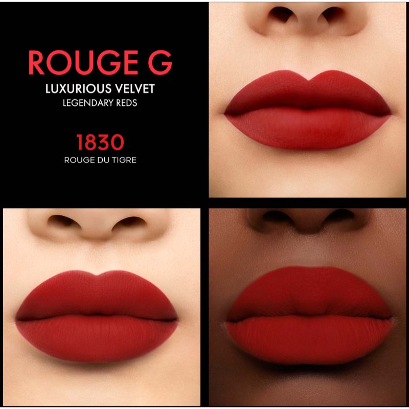GUERLAIN Rouge G De Guerlain Luxury Lipstick Shade 1830 Rouge Du Tigre Velvet (Legendary Reds) 3,5 G