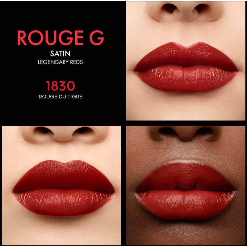 GUERLAIN Rouge G De Guerlain Luxury Lipstick Shade 1830 Rouge Du Tigre Satin (Legendary Reds) 3,5 G