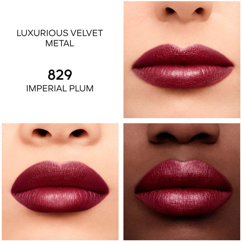 GUERLAIN Rouge G De Guerlain Luxury Lipstick Shade 829 Imperial Plum Velvet Metal 3,5 G