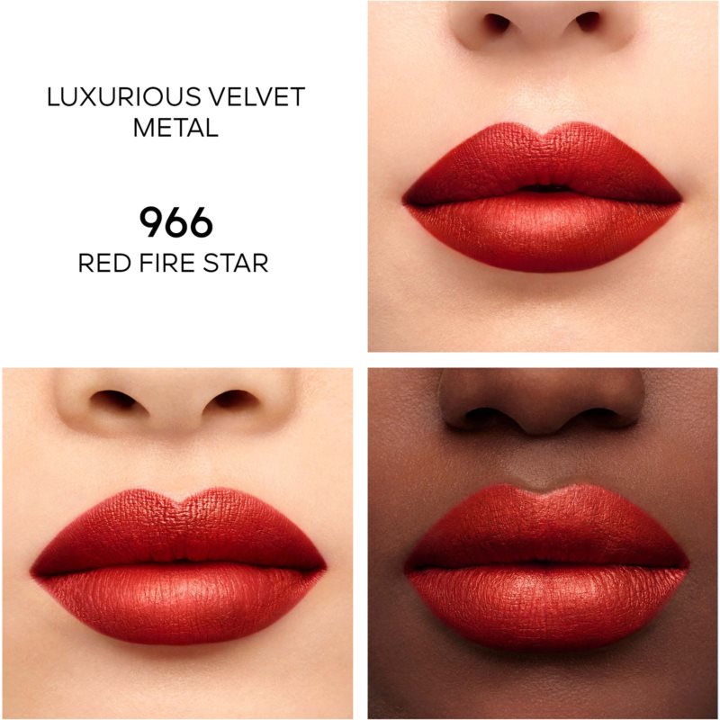 GUERLAIN Rouge G De Guerlain розкішна помада лімітоване видання відтінок 966 Red Fire Star Velvet Metal (Red Orchid) 3,5 гр