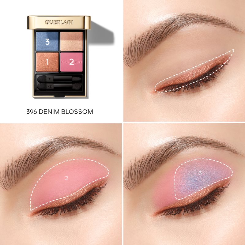 GUERLAIN Blooming Denim Ombres G paletka očních stínů limitovaná edice 396 Denim Blossom 6 g (obrázek 4)