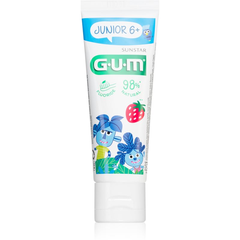 G.U.M Junior 6  гел за зъби за деца вкус Strawberry 50 мл.