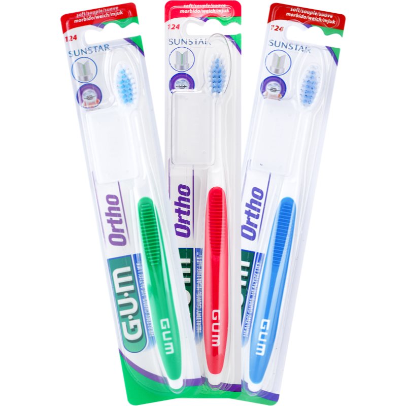G.U.M Ortho 124 Toothbrush For Fixed Braces Soft 1 Pc