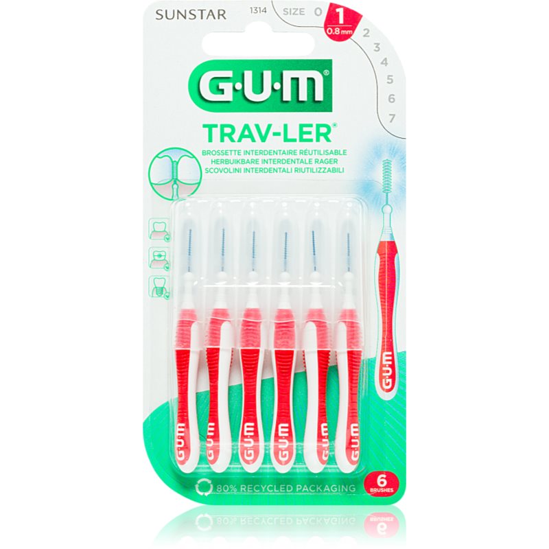 G.U.M G.U.M Trav-Ler Interdental μεσοδόντια βουρτσάκια 0,8 mm 6 τμχ