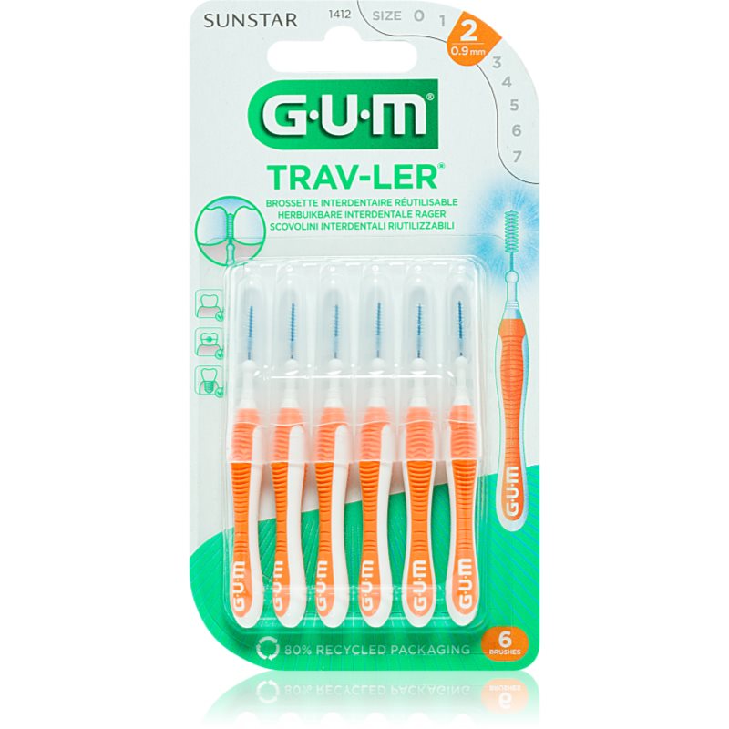 G.U.M G.U.M Trav-Ler Interdental μεσοδόντια βουρτσάκια 0,9 mm 6 τμχ