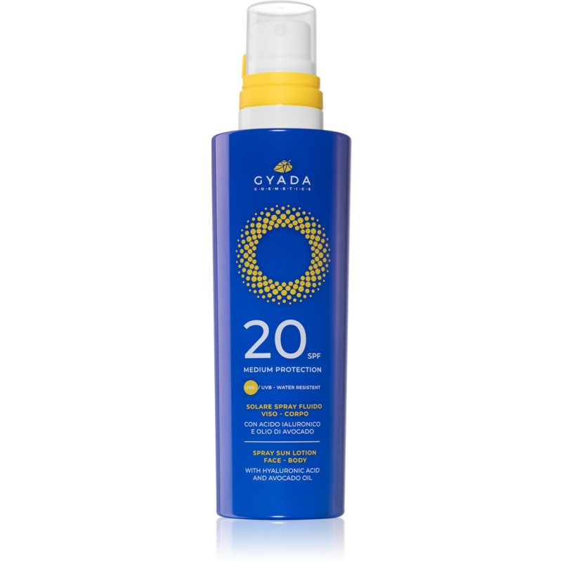 Gyada Cosmetics Solar Medium Protection spray protecteur visage et corps SPF 20 200 ml female