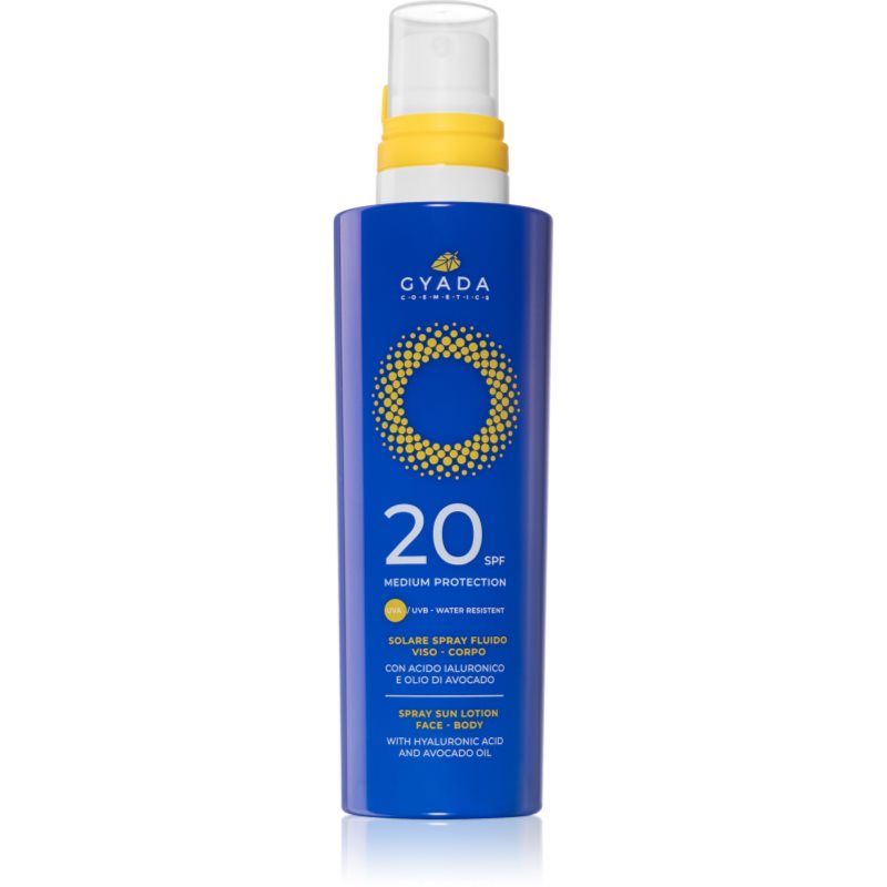 Gyada Cosmetics Solar Medium Protection zaščitno pršilo za obraz in telo SPF 20 200 ml