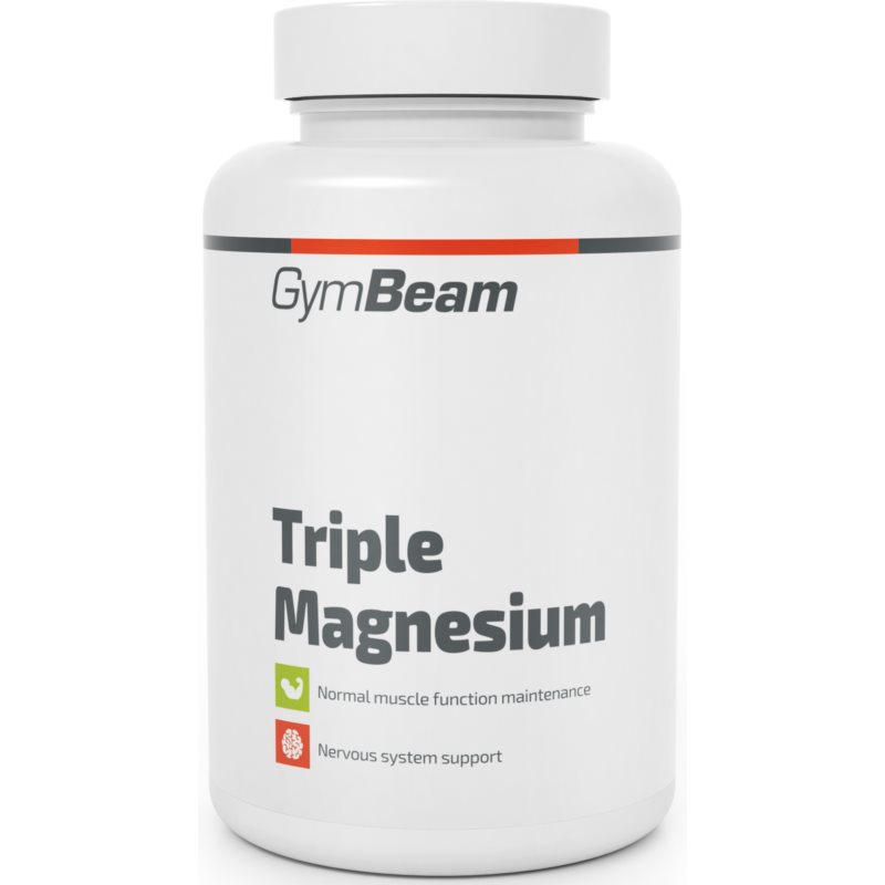 E-shop GymBeam Triple Magnesium kapsle pro podporu normální činnosti nervové soustavy, svalů, zubů a snížení míry únavy 90 cps