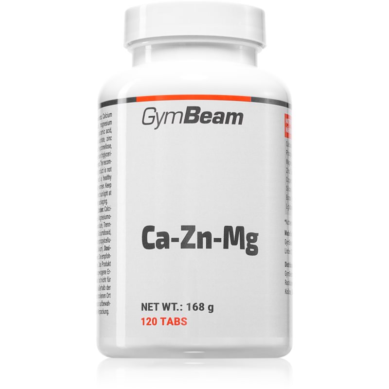 GymBeam Ca-Zn-Mg komplex minerálov pre normálnu funkciu imunitného systému, stavu kostí a činnosť svalov 120 tbl