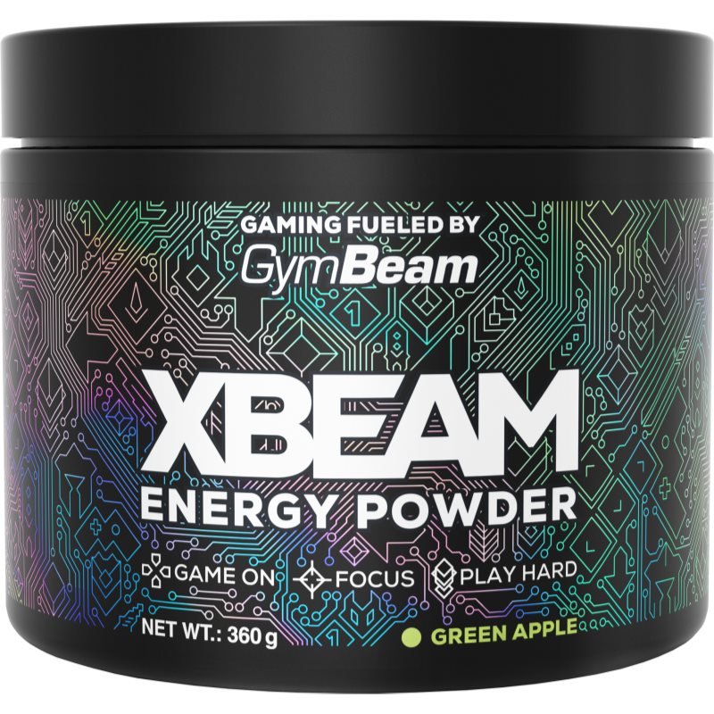 GymBeam XBEAM Energy Powder podpora herného výkonu príchuť Green Apple 360 g
