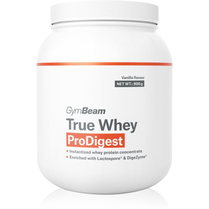 GymBeam True Whey ProDigest syrovátkový protein s trávícími enzymy příchuť Vanilla 900 g