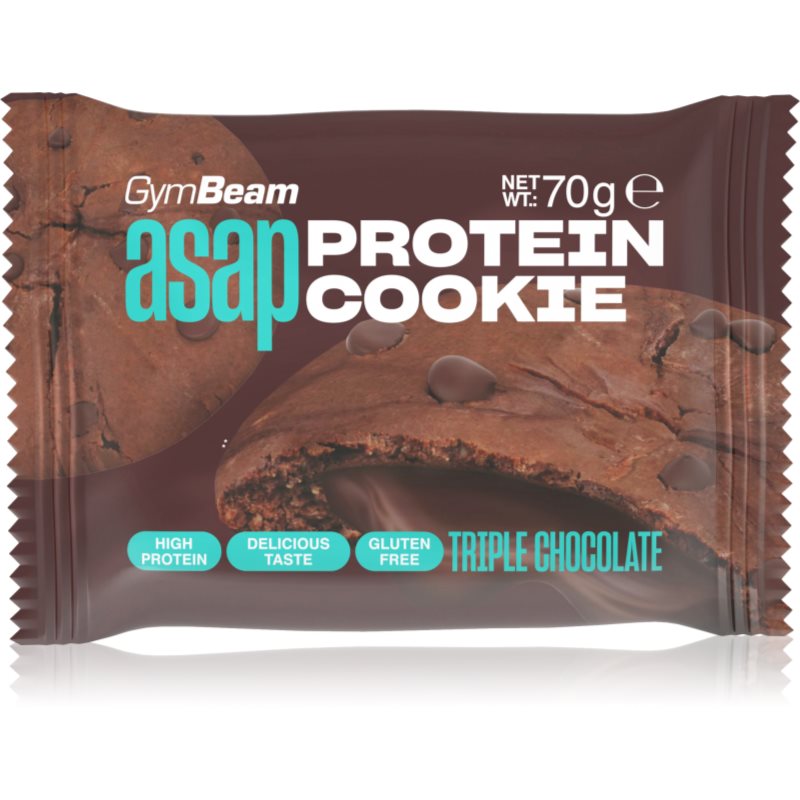 GymBeam ASAP Protein Cookie proteinová sušenka příchuť Triple Chocolate 70 g