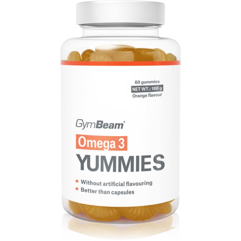 GymBeam Omega 3 Yummies želé bonbóny s esenciálními mastnými kyselinami příchuť Orange 180 g