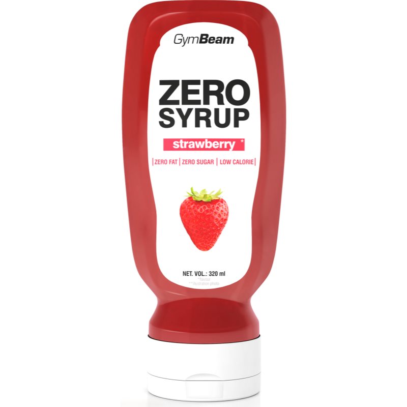 GymBeam Zero Syrup toppingový sirup bez kalorií příchuť Strawberry 320 ml