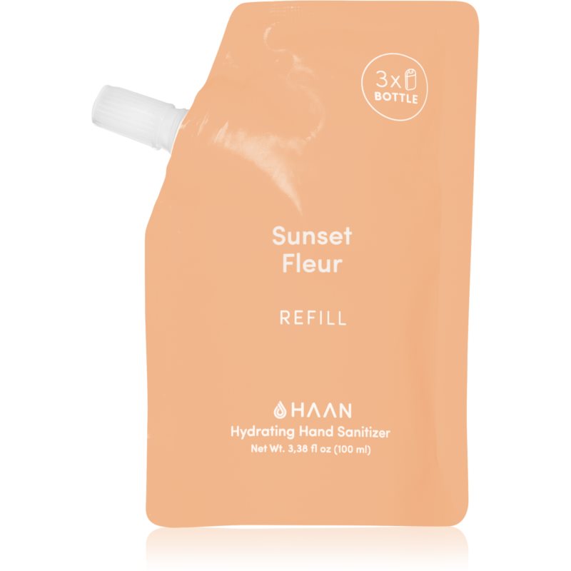 HAAN Hand Care Sunset Fleur kéztisztító spray antibakteriális adalékkal utántöltő 100 ml