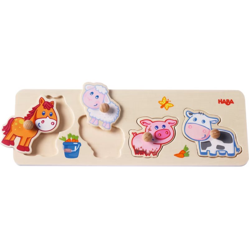 Haba Puzzle Farm Boîte à Formes En Bois 12 M+ 1 Pcs