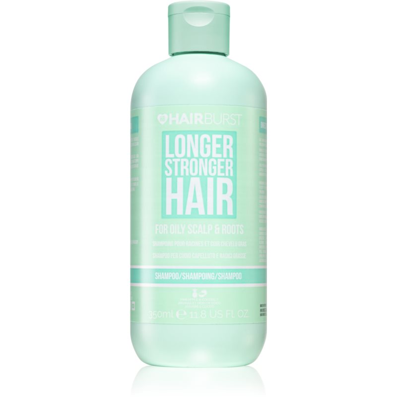 Hairburst Longer Stronger Hair Oily Scalp & Roots valomasis šampūnas itin greitai susiriebaluojantiems plaukams 350 ml