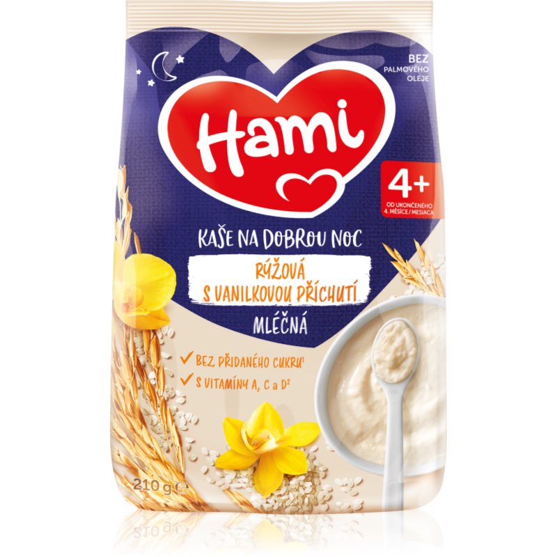 Hami Kaša na Dobrú Noc Ryžová s vanilkovou príchuťou mliečna kaša 210 g kúpite na Notino.sk